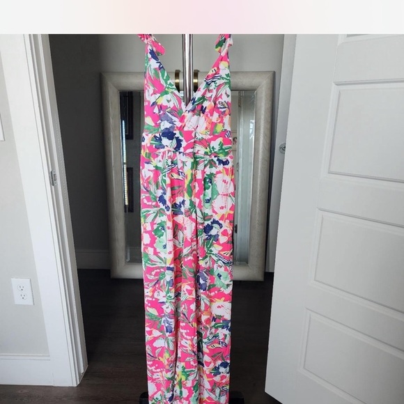 Maaji Pink and White Maxi Dress with Slit - Picture 4 of 7